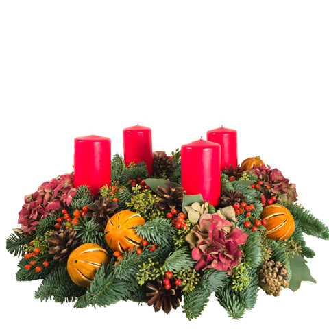 Red Advent Wreath