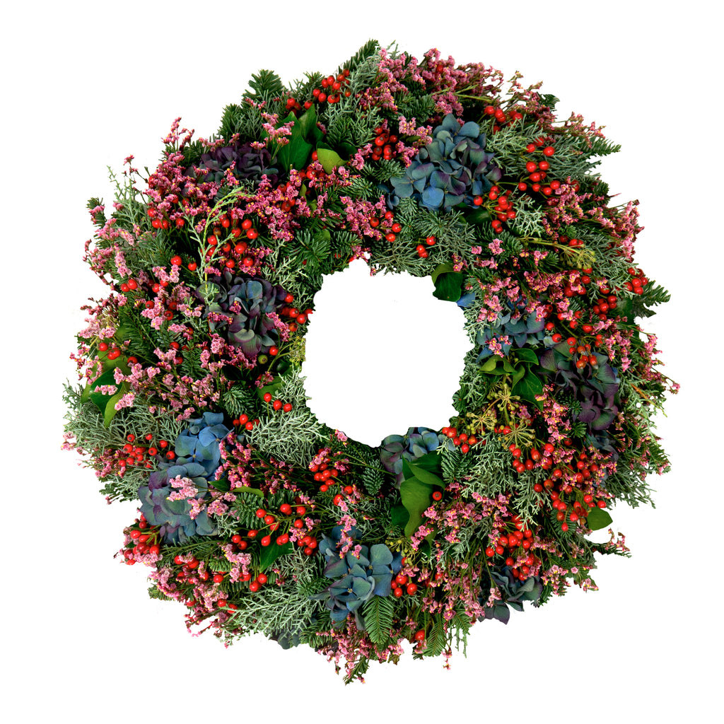 Rosehip and Limonium Wreath