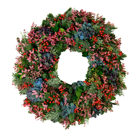 Rosehip and Limonium Wreath