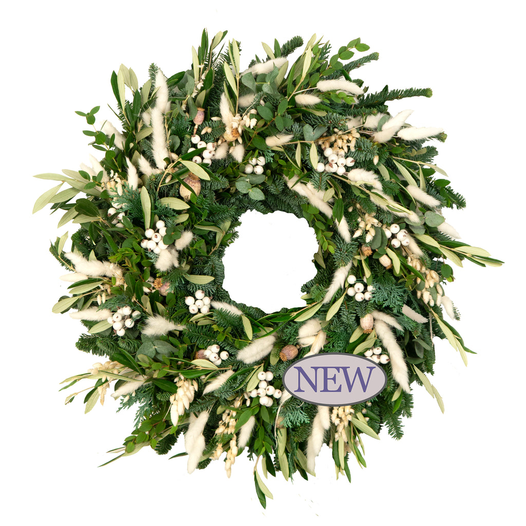 White Bunny Tail Wreath