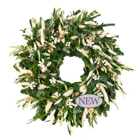 White Bunny Tail Wreath